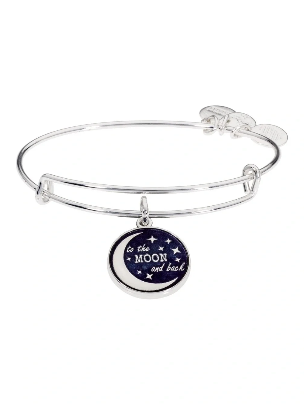 Alex and Ani 'To the Moon and Back' Charm Bangle Bracelet - Silver & Blue